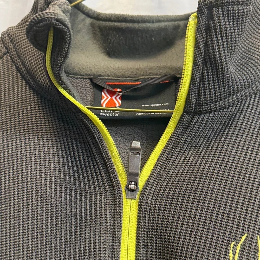Spyder Black and Olive green Jacket with Yellow Accents